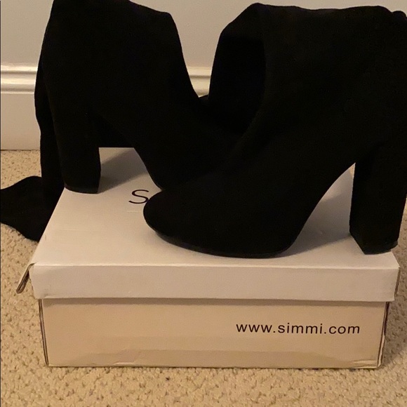 Black Suede Thigh High Boots - Picture 2 of 3